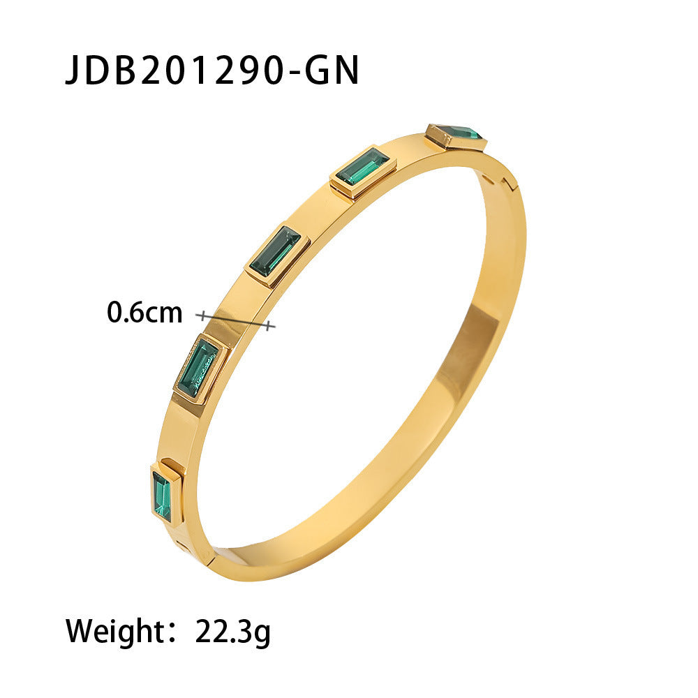European And American Stainless Steel Zircon Bracelet High Sense