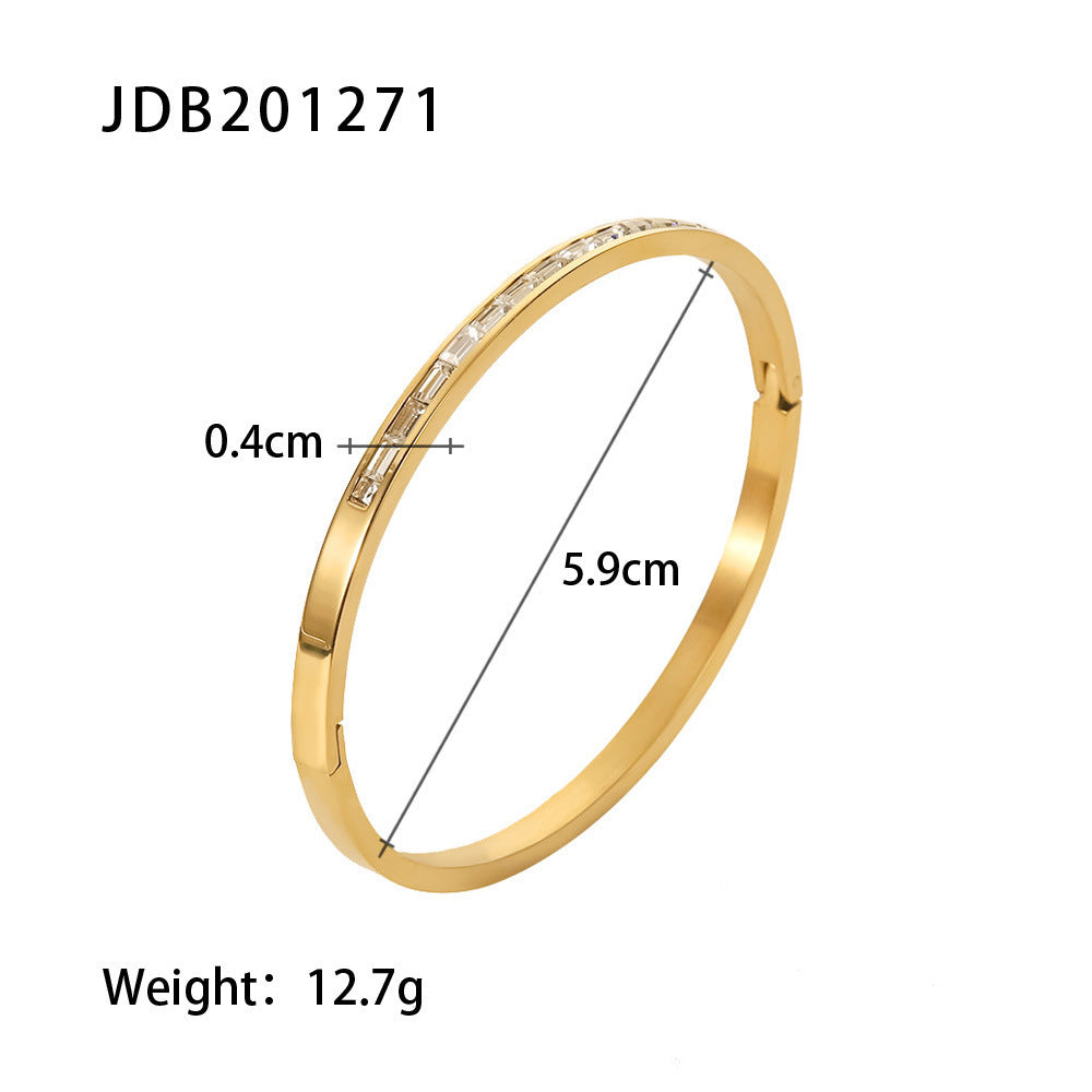 European And American Stainless Steel Zircon Bracelet High Sense