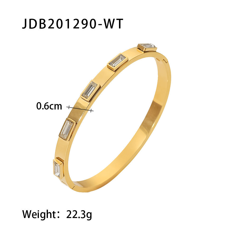 European And American Stainless Steel Zircon Bracelet High Sense